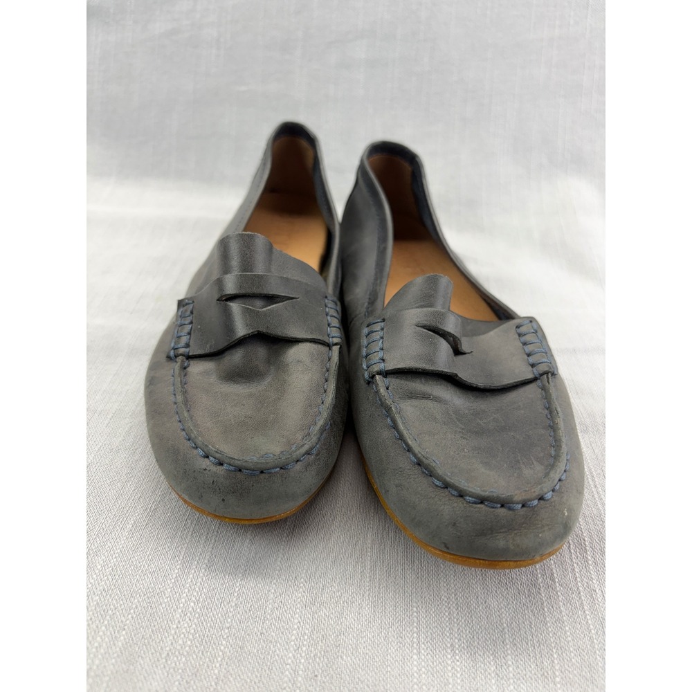 Born Julianne Loafers Women 8.5 Grey Leather Penny Driving Mocs Comfort